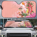 Australia Christmas Pink Cockatoo with Banksia Auto Sun Shade Coral Pink - Aussie Hoodie