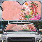 Australia Christmas Pink Cockatoo with Banksia Auto Sun Shade Coral Pink - Aussie Hoodie