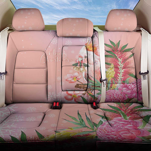 Australia Christmas Pink Cockatoo with Banksia Back Car Seat Cover Coral Pink - Aussie Hoodie