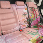 Australia Christmas Pink Cockatoo with Banksia Back Car Seat Cover Coral Pink - Aussie Hoodie