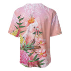 Australia Christmas Pink Cockatoo with Banksia Baseball Jersey Coral Pink - Aussie Hoodie