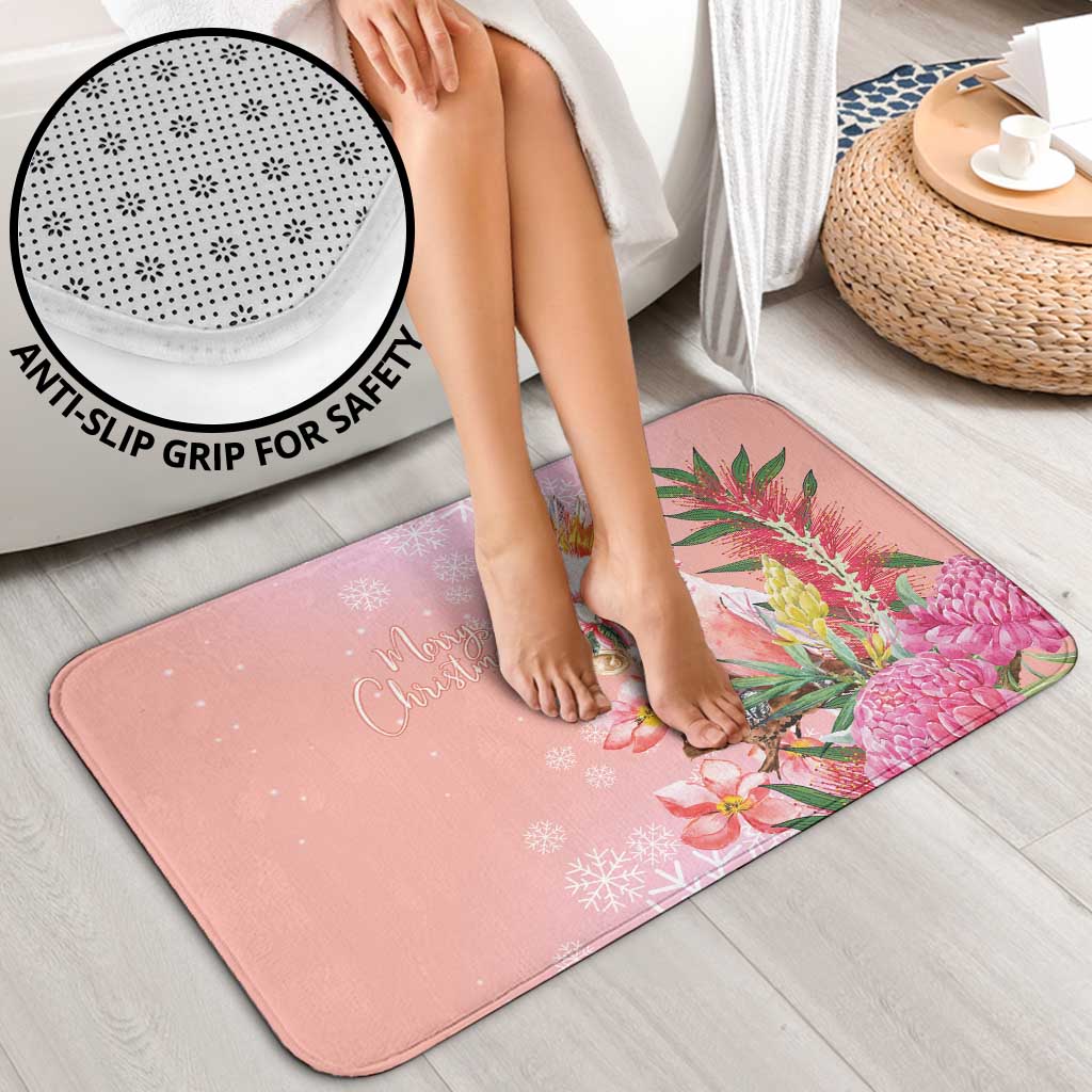 Australia Christmas Pink Cockatoo with Banksia Bathroom Set Coral Pink - Aussie Hoodie