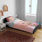 Australia Christmas Pink Cockatoo with Banksia Bedding Set Coral Pink - Aussie Hoodie