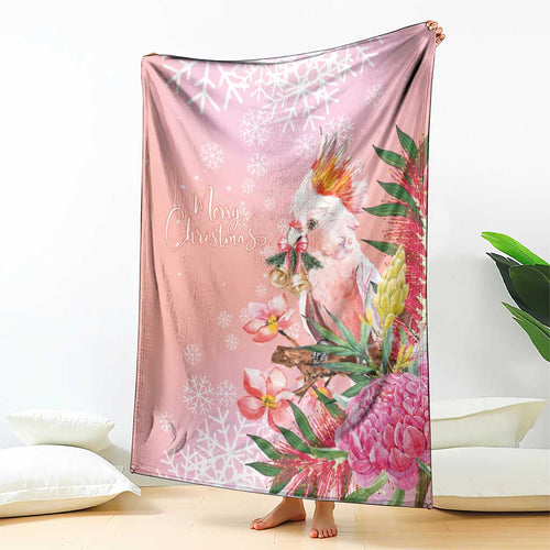 Australia Christmas Pink Cockatoo with Banksia Blanket Coral Pink - Aussie Hoodie
