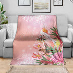 Australia Christmas Pink Cockatoo with Banksia Blanket Coral Pink - Aussie Hoodie