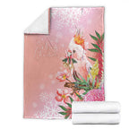 Australia Christmas Pink Cockatoo with Banksia Blanket Coral Pink - Aussie Hoodie