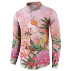 Australia Christmas Pink Cockatoo with Banksia Button Sweatshirt Coral Pink - Aussie Hoodie