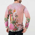 Australia Christmas Pink Cockatoo with Banksia Button Sweatshirt Coral Pink - Aussie Hoodie