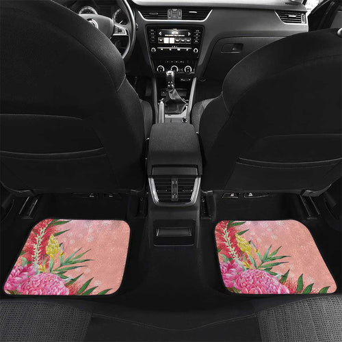 Australia Christmas Pink Cockatoo with Banksia Car Mats Coral Pink - Aussie Hoodie