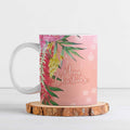 Australia Christmas Pink Cockatoo with Banksia Ceramic Mug Coral Pink - Aussie Hoodie