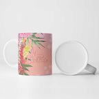 Australia Christmas Pink Cockatoo with Banksia Ceramic Mug Coral Pink - Aussie Hoodie