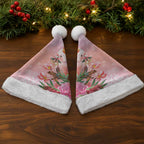 Australia Christmas Pink Cockatoo with Banksia Christmas Santa Hat Coral Pink - Aussie Hoodie