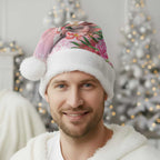 Australia Christmas Pink Cockatoo with Banksia Christmas Santa Hat Coral Pink - Aussie Hoodie
