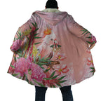 Australia Christmas Pink Cockatoo with Banksia Cloak Coral Pink - Aussie Hoodie
