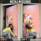 Australia Christmas Pink Cockatoo with Banksia Door Cover Coral Pink - Aussie Hoodie