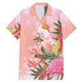 Australia Christmas Pink Cockatoo with Banksia Family Matching Mermaid Dress and Hawaiian Shirt Coral Pink - Aussie Hoodie