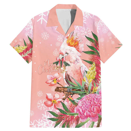 Australia Christmas Pink Cockatoo with Banksia Family Matching Mermaid Dress and Hawaiian Shirt Coral Pink - Aussie Hoodie