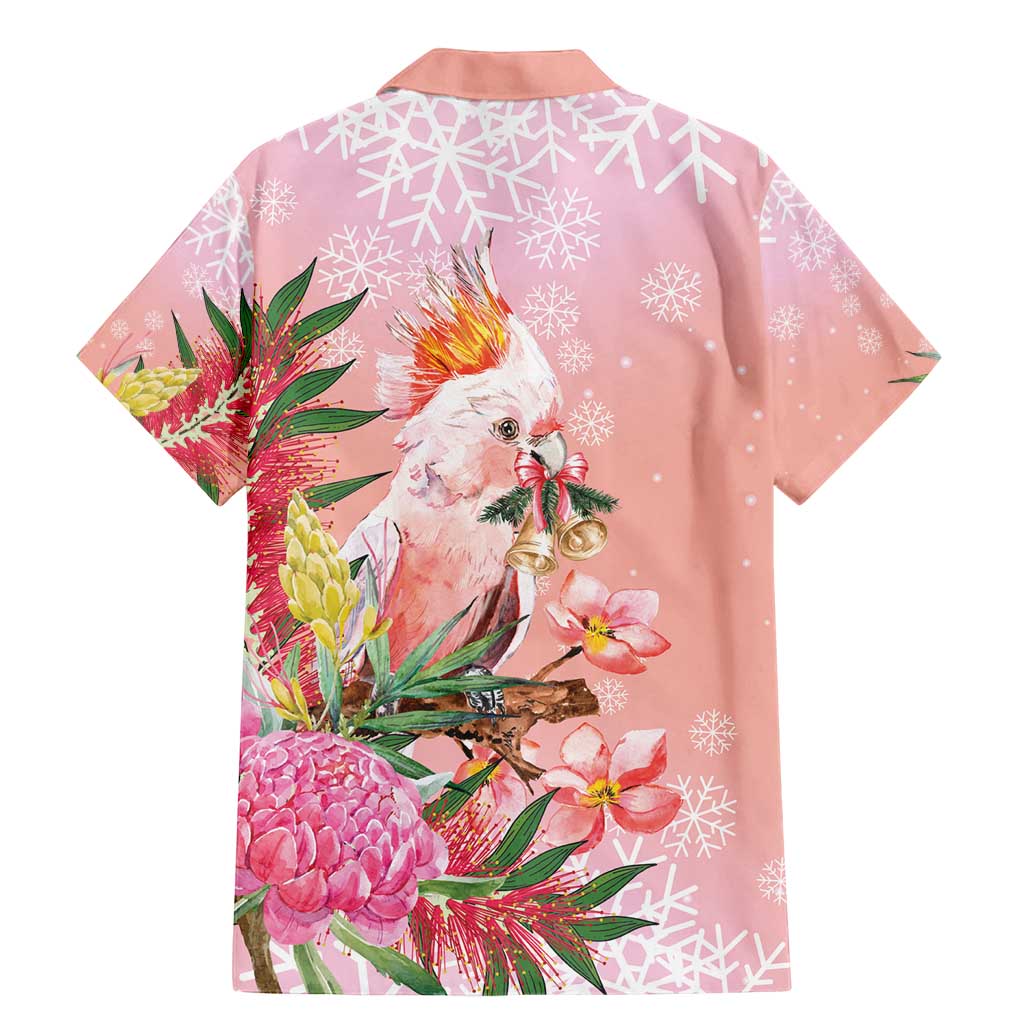 Australia Christmas Pink Cockatoo with Banksia Family Matching Mermaid Dress and Hawaiian Shirt Coral Pink - Aussie Hoodie