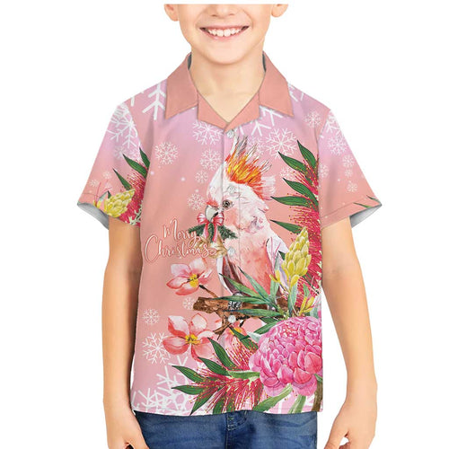 Australia Christmas Pink Cockatoo with Banksia Family Matching Mermaid Dress and Hawaiian Shirt Coral Pink - Aussie Hoodie