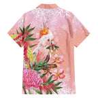 Australia Christmas Pink Cockatoo with Banksia Family Matching Tank Maxi Dress and Hawaiian Shirt Coral Pink - Aussie Hoodie