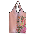 Australia Christmas Pink Cockatoo with Banksia Grocery Bag Coral Pink - Aussie Hoodie