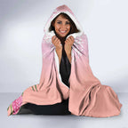 Australia Christmas Pink Cockatoo with Banksia Hooded Blanket Coral Pink - Aussie Hoodie