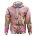 Australia Christmas Pink Cockatoo with Banksia Hoodie Coral Pink - Aussie Hoodie