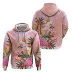 Australia Christmas Pink Cockatoo with Banksia Hoodie Coral Pink - Aussie Hoodie