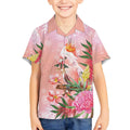 Australia Christmas Pink Cockatoo with Banksia Kid Hawaiian Shirt Coral Pink - Aussie Hoodie