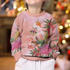 Australia Christmas Pink Cockatoo with Banksia Kid Ugly Christmas Sweater Coral Pink - Aussie Hoodie