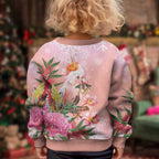Australia Christmas Pink Cockatoo with Banksia Kid Ugly Christmas Sweater Coral Pink - Aussie Hoodie