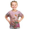 Australia Christmas Pink Cockatoo with Banksia Kid T Shirt Coral Pink - Aussie Hoodie