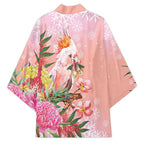 Australia Christmas Pink Cockatoo with Banksia Kimono Coral Pink - Aussie Hoodie