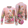 Australia Christmas Pink Cockatoo with Banksia Ugly Christmas Sweater Coral Pink - Aussie Hoodie