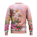 Australia Christmas Pink Cockatoo with Banksia Ugly Christmas Sweater Coral Pink - Aussie Hoodie