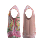 Australia Christmas Pink Cockatoo with Banksia Christmas Knitted V-Neck Vest Coral Pink - Aussie Hoodie