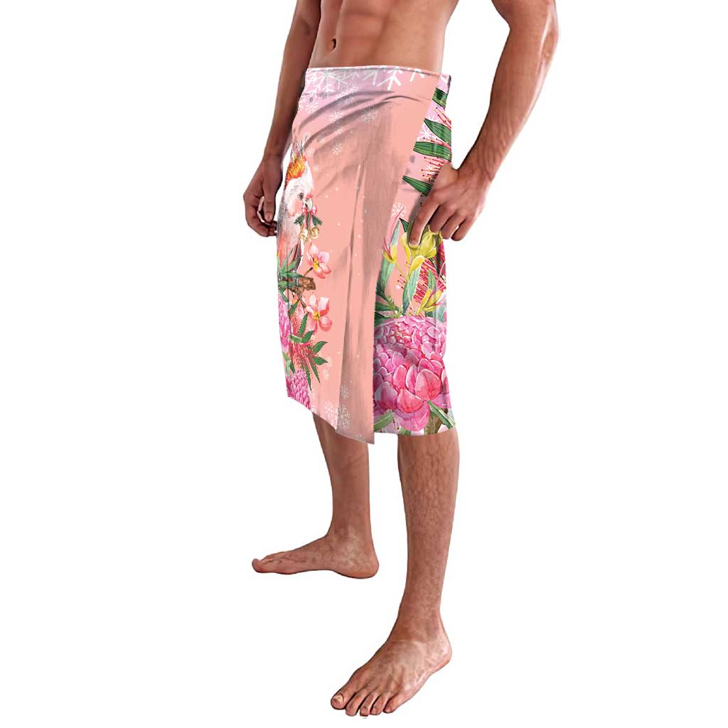 Australia Christmas Pink Cockatoo with Banksia Lavalava Coral Pink - Aussie Hoodie