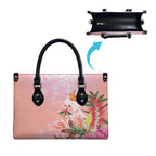 Australia Christmas Pink Cockatoo with Banksia Leather Bag Coral Pink - Aussie Hoodie