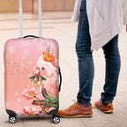 Australia Christmas Pink Cockatoo with Banksia Luggage Cover Coral Pink - Aussie Hoodie