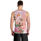 Australia Christmas Pink Cockatoo with Banksia Men Tank Top Coral Pink - Aussie Hoodie