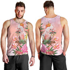 Australia Christmas Pink Cockatoo with Banksia Men Tank Top Coral Pink - Aussie Hoodie