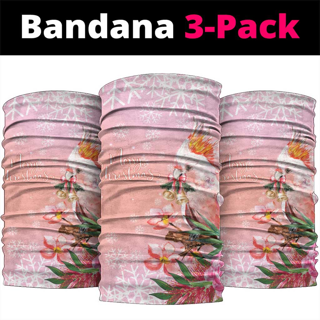 Australia Christmas Pink Cockatoo with Banksia Neck Gaiter Coral Pink - Aussie Hoodie