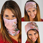 Australia Christmas Pink Cockatoo with Banksia Neck Gaiter Coral Pink - Aussie Hoodie