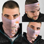 Australia Christmas Pink Cockatoo with Banksia Neck Gaiter Coral Pink - Aussie Hoodie