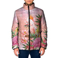 Australia Christmas Pink Cockatoo with Banksia Padded Jacket Coral Pink - Aussie Hoodie