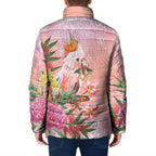 Australia Christmas Pink Cockatoo with Banksia Padded Jacket Coral Pink - Aussie Hoodie