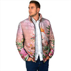 Australia Christmas Pink Cockatoo with Banksia Padded Jacket Coral Pink - Aussie Hoodie