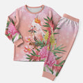 Australia Christmas Pink Cockatoo with Banksia Christmas Pajama Set Coral Pink - Aussie Hoodie