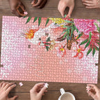 Australia Christmas Pink Cockatoo with Banksia Puzzle Coral Pink - Aussie Hoodie
