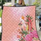 Australia Christmas Pink Cockatoo with Banksia Quilt Coral Pink - Aussie Hoodie
